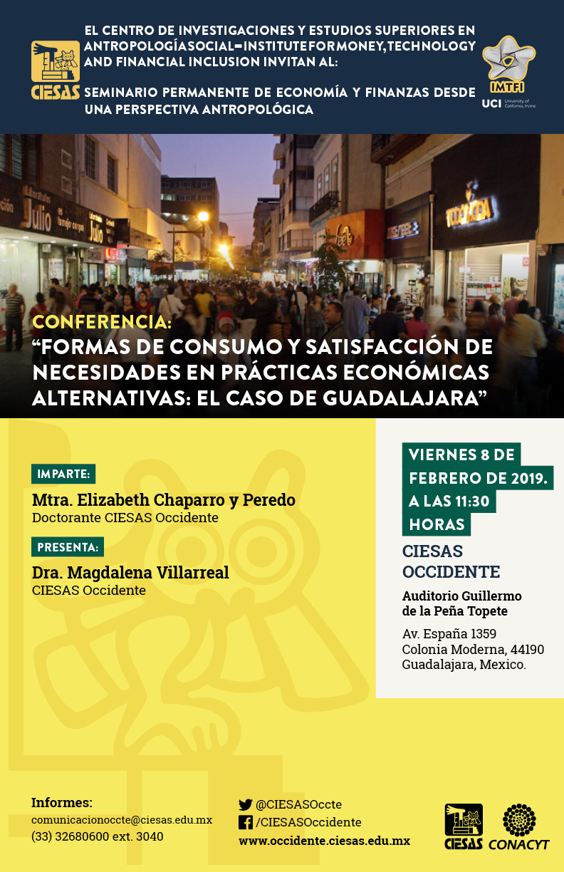 conferencia “Formas de consumo y satisfacción de necesidades en prácticas económicas alternativas: el caso de Guadalajara”